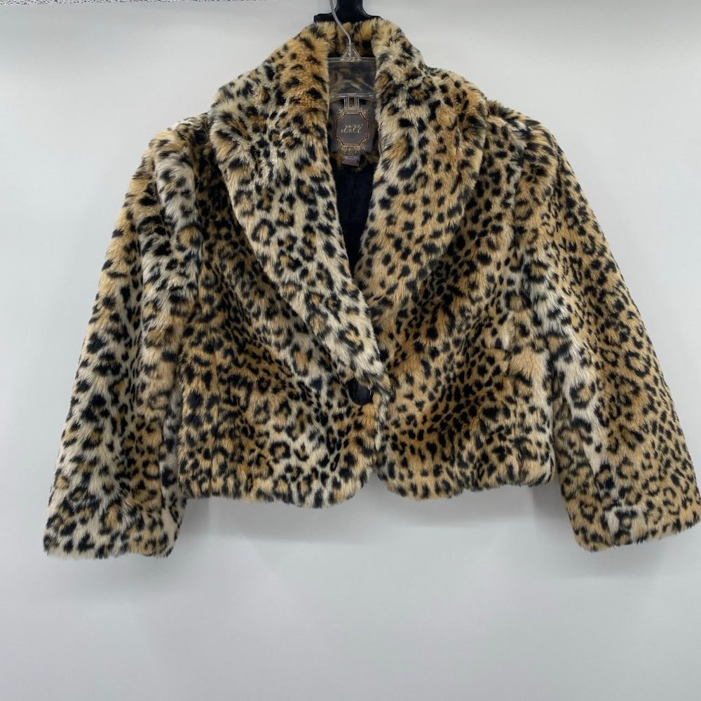 XXI COCKTAIL JACKET LEOPARD-CHEETAH PLUSH FEEL WOMENS MEDIUM